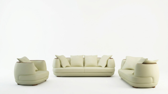 Perfekta armonía Gran sofá esquinero de cuero en forma de U para una sala de estar elegante