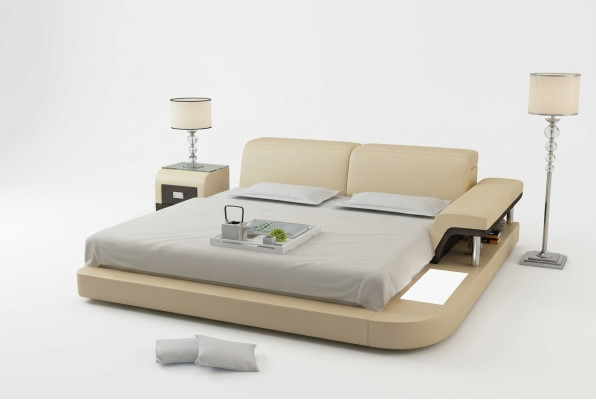 Lujo cama de agua multifuncional doble cama de agua tapizada 200x200 + USB