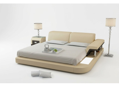 Lujo cama de agua multifuncional doble cama de agua tapizada 200x200 + USB
