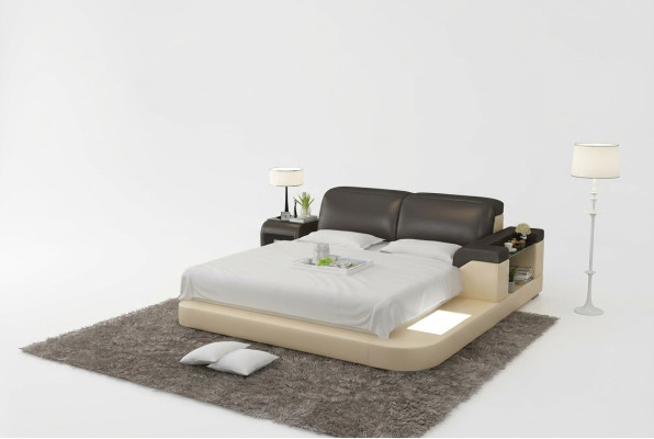 Lujo doble cama de agua multifuncional con acolchado de cama de agua 200x200 + USB