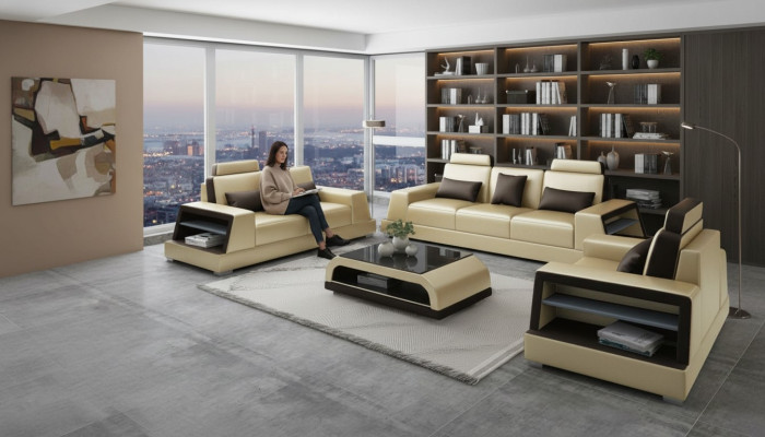 Excelente cama doble de diseñador multifuncional para dormitorio.