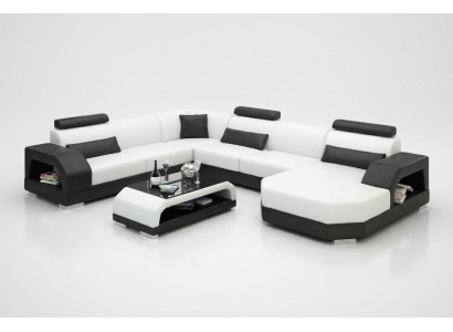 Sofá de cuero Sofá Sofá modular Sofá de esquina Conjunto de esquinas Diseño Sofá moderno con USB