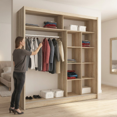 Estantería armario multipropósito para guardar ropa de 200 cm.