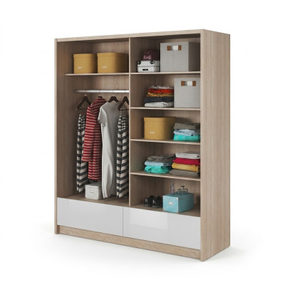 Guardarropa almacenamiento 180 cm armario estante archivo decorativo puertas correderas