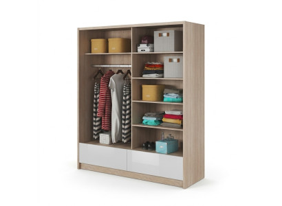 Guardarropa almacenamiento 180 cm armario estante archivo decorativo puertas correderas