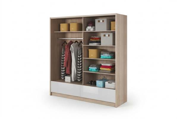 Guardarropa Almacenamiento 200cm Estante Armario Archivo Puertas corredizas decorativas