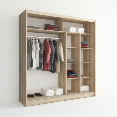 Mueble de estantería versátil, estantes decorativos para almacenamiento, armarios de 200 cm.