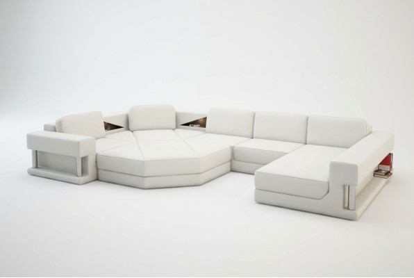 Moderno sofá esquinero con USB, tapizado de cuero, diseño de sofá, conjunto de muebles de sala de estar.