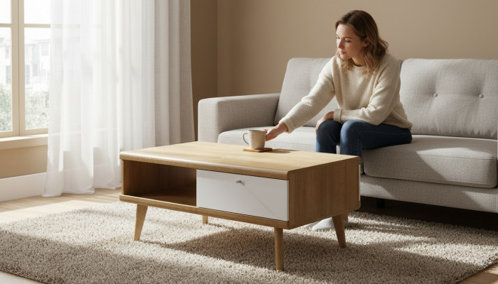 Moderna mesa de centro diseño de sofá mesas de madera para sala de estar auxiliar.