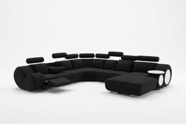 Sofá Diseñador Sofá de Esquina Forma de U con USB Acolchado Juego de Muebles de Salón Sofás