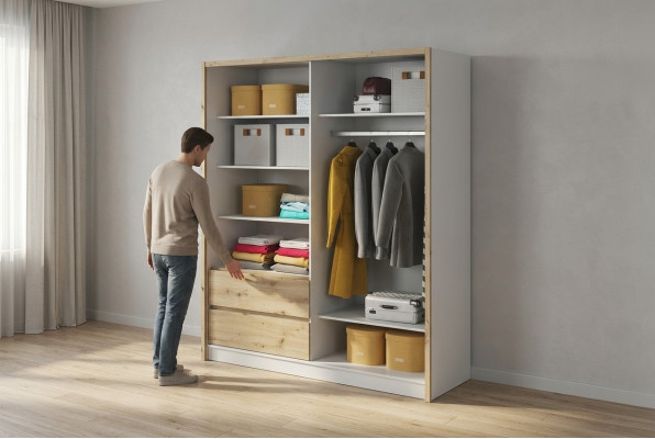 Mueble estantería multiusos Armario Perchero Estante Armario de almacenaje Armario para ropa de 180 cm nuevo