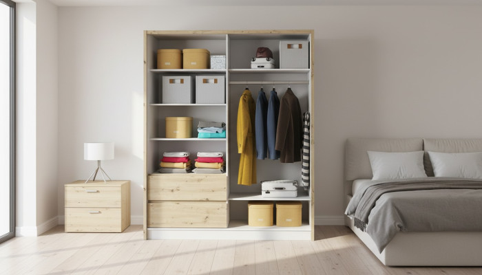 Mueble estantería multiusos Armario Perchero Estante Armario de almacenaje Armario para ropa de 180 cm nuevo