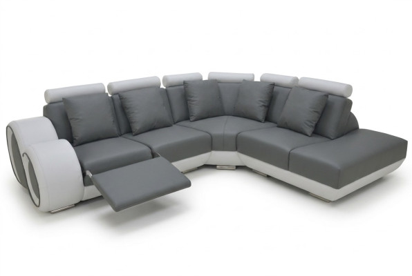 Sofá de cuero Sofá Sofá de esquina Diseño de sala de estar Conjunto moderno de sofá USB Nuevo Sofá de esquina