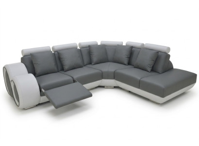 Sofá de cuero Sofá Sofá de esquina Diseño de sala de estar Conjunto moderno de sofá USB Nuevo Sofá de esquina