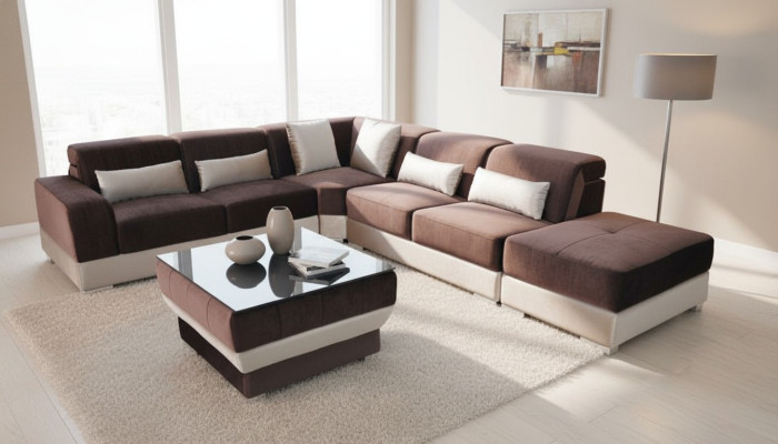 Descubre el lujo y la comodidad con el sofá en forma de L perfectamente acolchado para tu sala de estar.