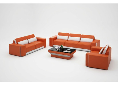 Sofá de cuero con USB, sofá esquinero, conjunto de sofás, sofá conjunto de diseño moderno.