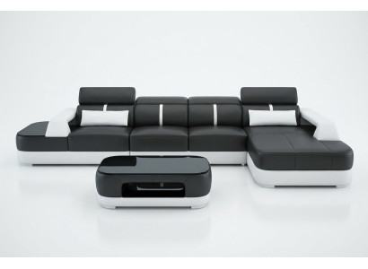 Sofá de cuero tapizado con asientos de esquina y conjuntos de sofá para sala de estar con USB.