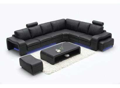 Sofá de cuero con diseño, con USB, sofá de esquina, conjunto de sofás moderno y nuevo.
