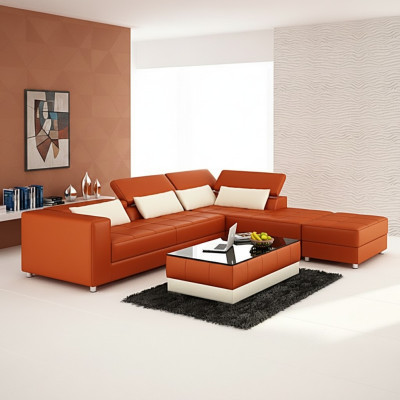 Diseño moderno se encuentra con comodidad. Sofá en forma de L moderno para tu sala de estar.