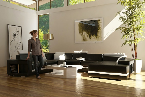Descubre la elegancia moderna y el estilo sofisticado del sofá en forma de U para tu sala de estar.