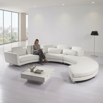 Sofá esquinero moderno sofá redondo esquinero sofá esquinero redondo conjunto de sillón de cuero sofá + USB