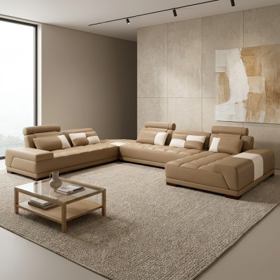 Sofá con USB, conjunto de tapicería para sofá XXL Big Eck Sofas, sofá de esquina, nuevo.