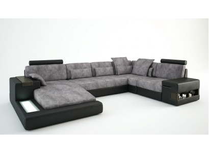 Sofá esquinero salón sofá esquina sofá tapizado conjunto esquina área de estar + USB