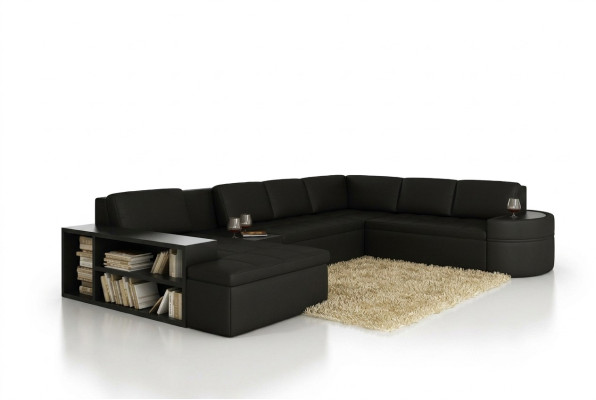 Sofá de esquina moderno + sofá USB tapizado en cuero diseño de sofá conjunto de muebles de salón nuevo