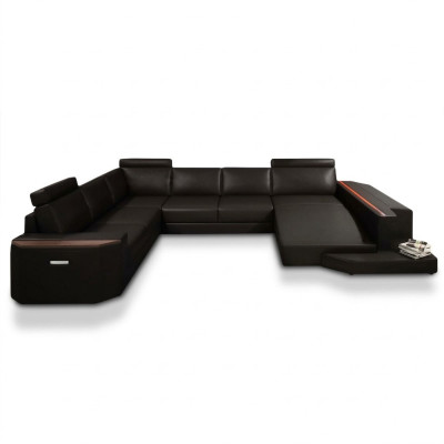 Elegante sofá acolchado en forma de U. Diseño moderno para espacios elegantes.
