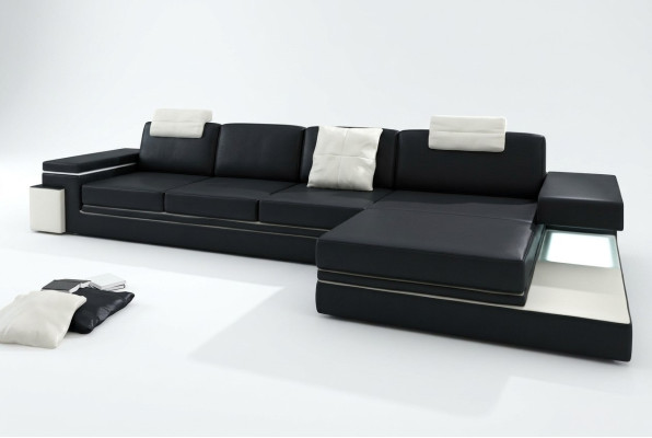 Sofá de cuero con USB sofá en forma de L XXL sofá de esquina Bigsofa sofá de diseño Designersofa