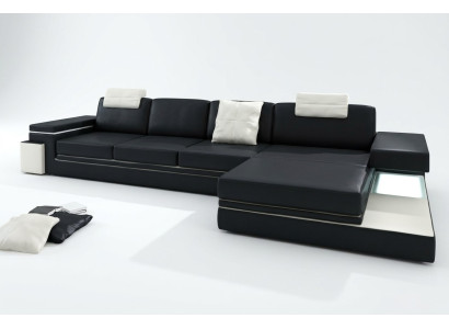 Sofá de cuero con USB sofá en forma de L XXL sofá de esquina Bigsofa sofá de diseño Designersofa