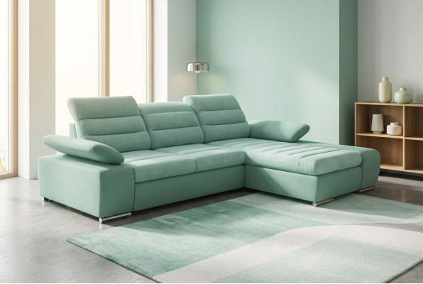 Diseño de sofá esquinero sofá cama de cuero textil tapizado sofás multifunción caja