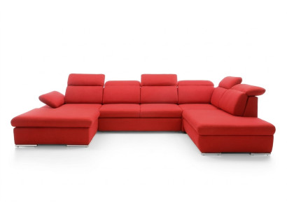 Sofá de esquina conjunto de sala de estar sofá tapizado sofá de cuero esquinas rojas