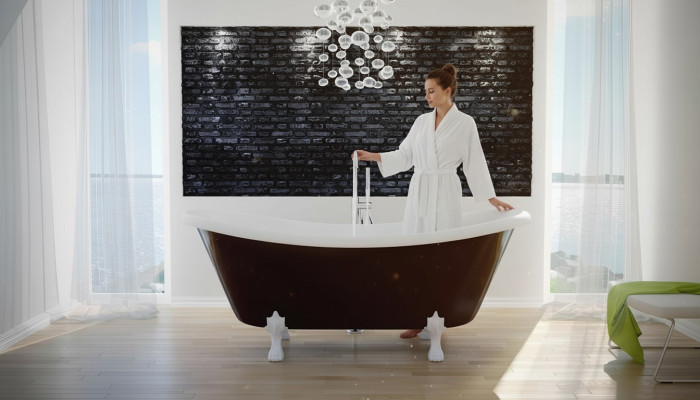 Exclusiva bañera independiente de acrílico bañera baño 190x77