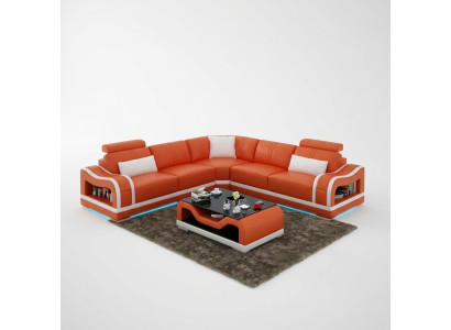Sofá de cuero sofá conjunto de vida en el hogar sofá de esquina sofá conjunto de diseño moderno sofá con USB