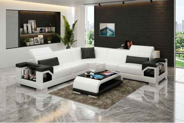 Sofá de cuero sofá conjunto de estar del sofá rinconero sofá esquina conjunto de estar diseño moderno sofá con USB