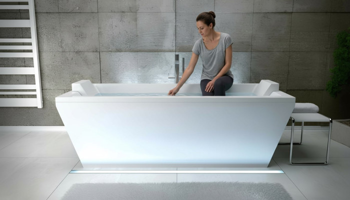 Baño de lujo bañera independiente rectangular bañera de baño