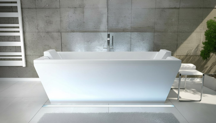 Baño de lujo bañera independiente rectangular bañera de baño