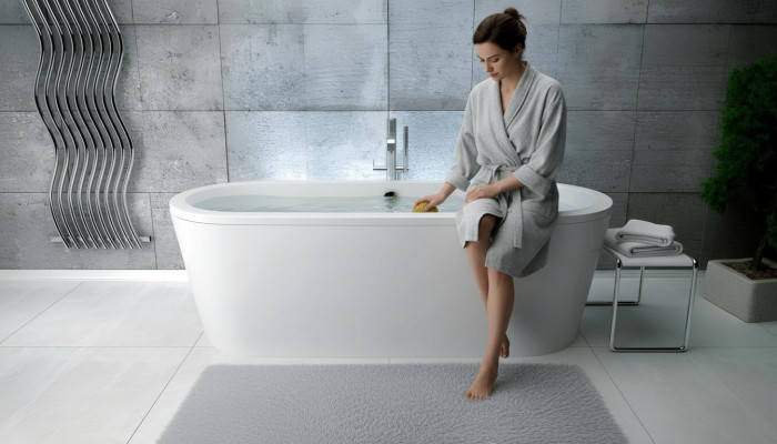 Bañera ovalada de acrílico exclusiva, bañeras de diseño independiente nuevas para el baño.
