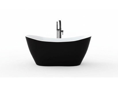 Bañera de diseño negra independiente de lujo en negro.