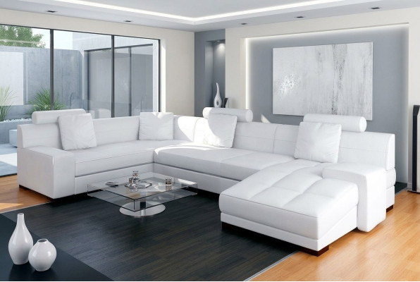 Sofá de cuero con USB, conjunto de sala de estar, sofá de esquina, conjunto de sofás de esquina, diseño de sofá moderno A1111.