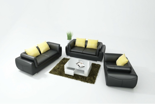 Sofá de cuero con USB, conjunto de sala de estar de 3+2+1 plazas, diseño de sofá moderno.
