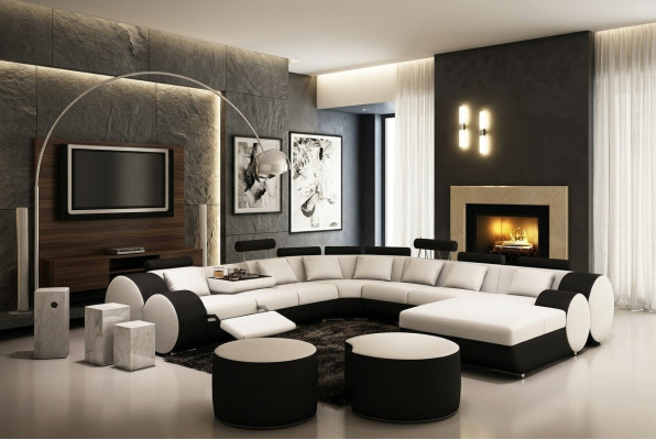 Sofá de cuero de diseño con USB XXL conjunto de salón Big Sofa esquina de sofá de esquina Relax