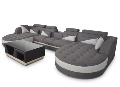 Sofá esquinero Diseño Sofá esquinero Sofá Rinconera Sofá conjunto de sala Mesa de centro USB