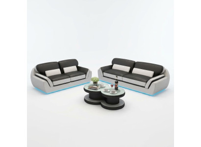 Sofá de cuero con USB Juego de sofás nuevo de 3+2 plazas Diseño de sofá moderno G8038C