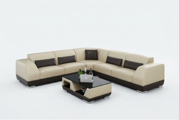 Sofá de cuero con USB conjunto de sala de estar sofá de esquina diseño de sofá moderno G8024B