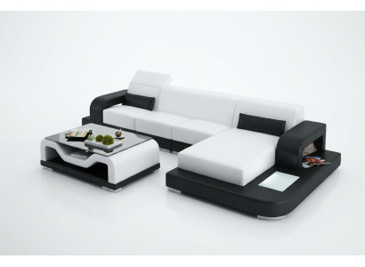 Sofá de cuero con USB conjunto de sala de estar sofá de esquina sofá modular Sofá de diseño G8006C