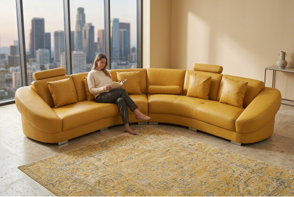 Sofá esquinero redondo con almohadas USB XXL Big Round Sofás conjunto de sala en forma de U Nuevo