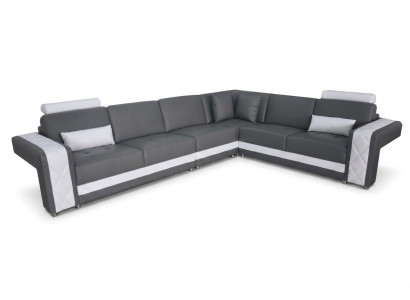 Sofá de cuero con USB, conjunto de esquina de sala de estar con diseño moderno en forma de L L6010B.