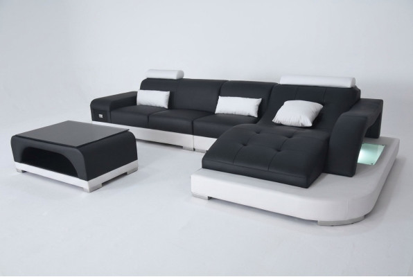 Sofá de esquina de cuero con USB, conjunto de sofás de lujo, sofás de esquina, sofá-cama convertible.
